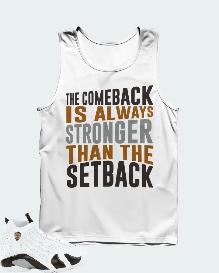 Jordan 14 Retro Sneaker Matching White Tank Top - The Comeback