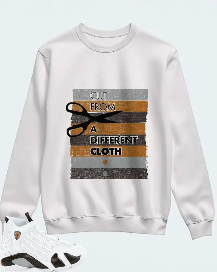 Jordan 14 Retro Sneaker Matching White Sweatshirt - Cut From a Different Cloth