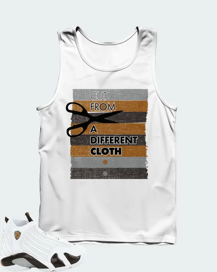 Jordan 14 Retro Sneaker Matching White Tank Top - Cut From a Different Cloth