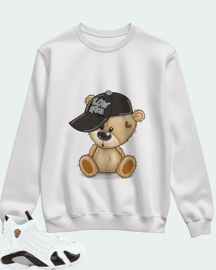 Jordan 14 Retro Sneaker Matching White Sweatshirt - LOW KEY BEAR