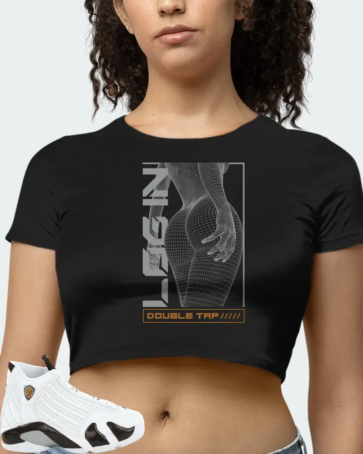 Jordan 14 Retro Sneaker Matching Black Crop Top (LOGIN) - View 4