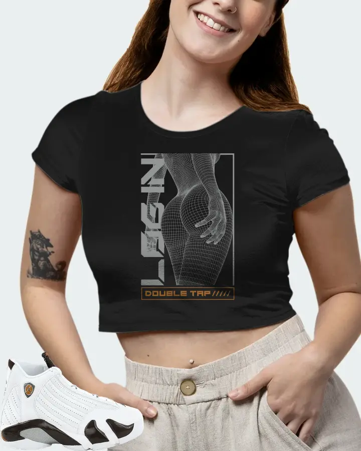 Jordan 14 Retro Sneaker Matching Black Crop Top (LOGIN) - View 7