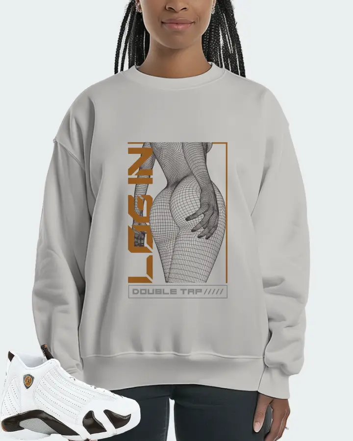 Jordan 14 Retro Sneaker Matching Grey Sweatshirt (LOGIN) - View 3