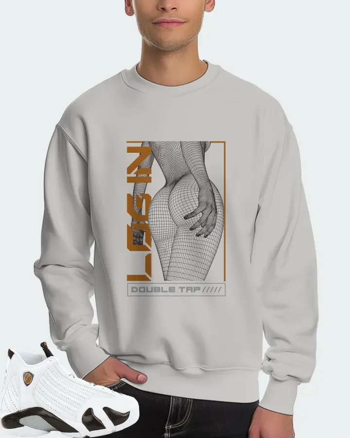 Jordan 14 Retro Sneaker Matching Grey Sweatshirt (LOGIN) - View 4