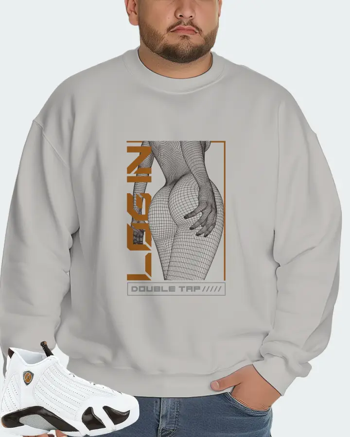 Jordan 14 Retro Sneaker Matching Grey Sweatshirt (LOGIN) - View 6
