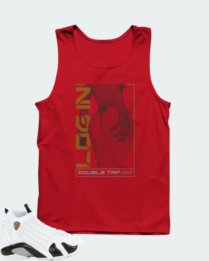 Jordan 14 Retro Sneaker Matching Red Tank Top (LOGIN) - View 1