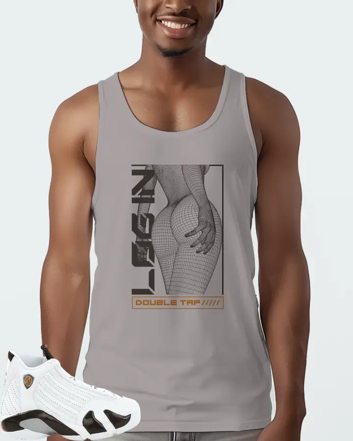 Jordan 14 Retro Sneaker Matching Grey Tank Top (LOGIN) - View 2