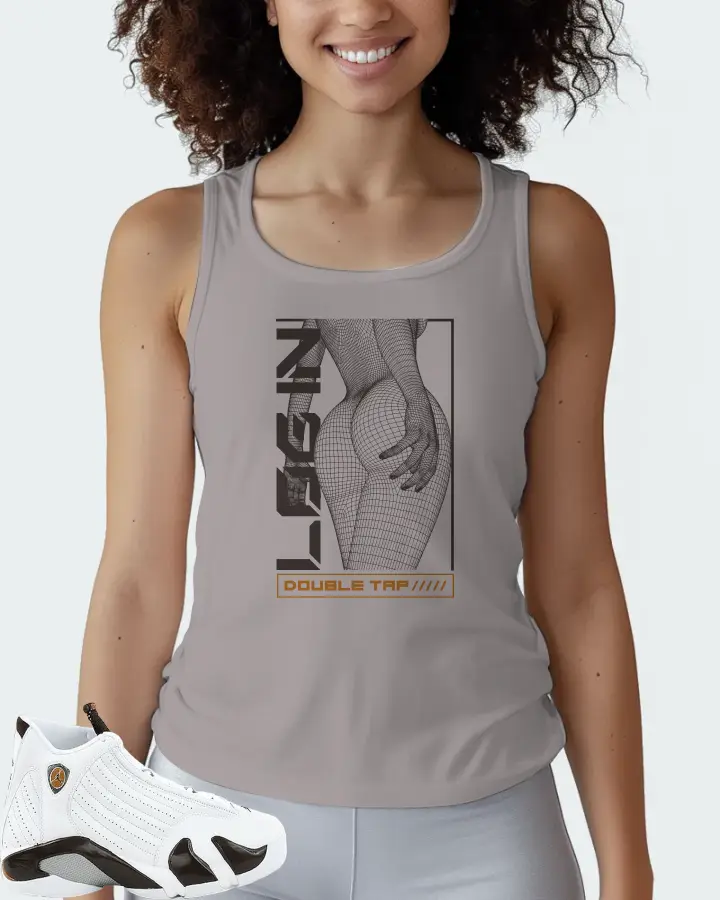 Jordan 14 Retro Sneaker Matching Grey Tank Top (LOGIN) - View 3