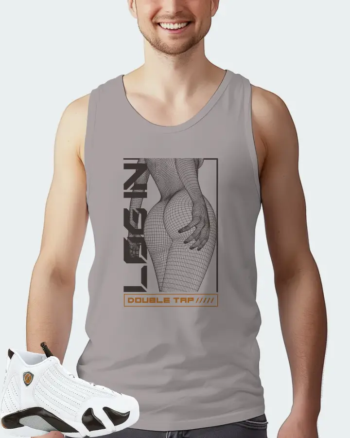 Jordan 14 Retro Sneaker Matching Grey Tank Top (LOGIN) - View 4