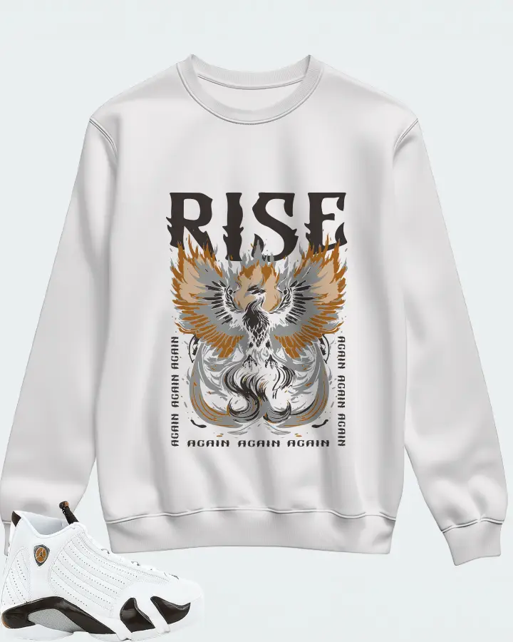 Jordan 14 Retro Sneaker Matching White Sweatshirt - RISE