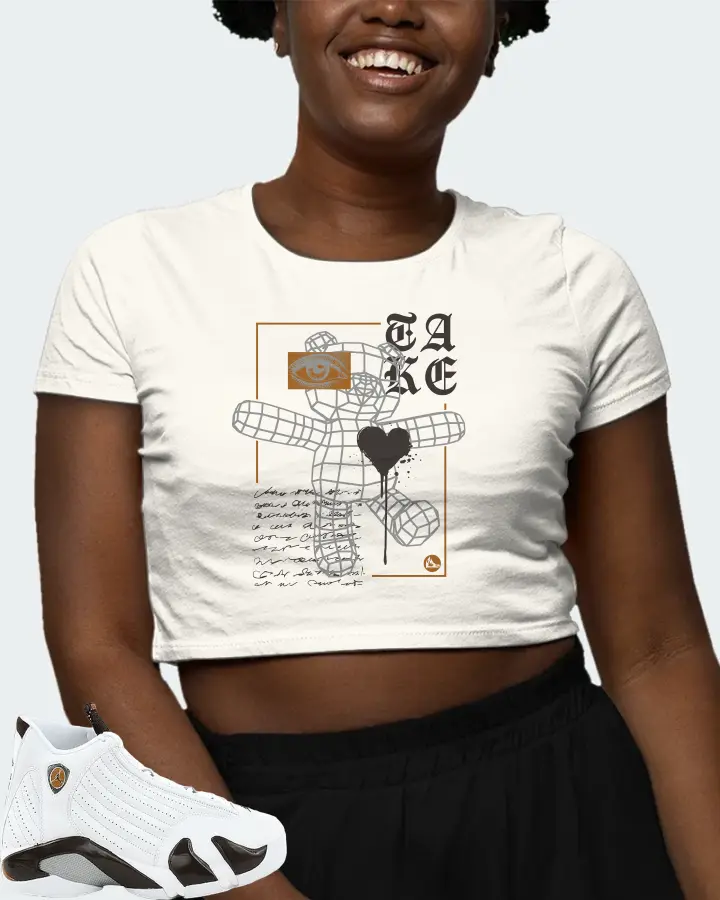 Jordan 14 Retro Sneaker Matching Ecru White Crop Top (TAKE) - View 3