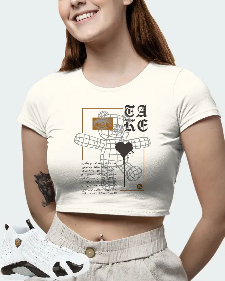 Jordan 14 Retro Sneaker Matching Ecru White Crop Top (TAKE) - View 6