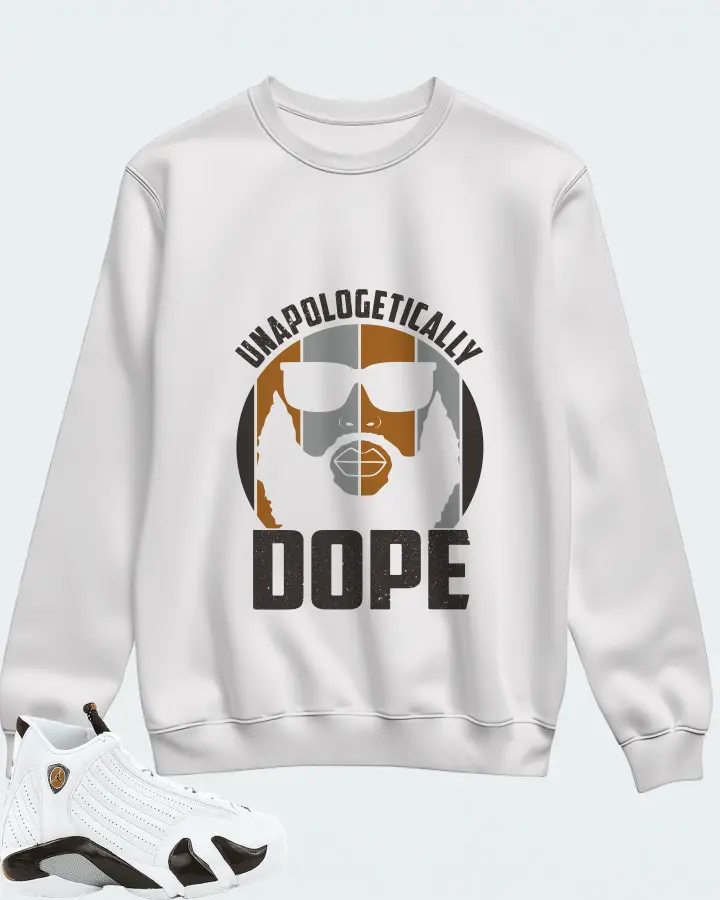 Jordan 14 Retro Sneaker Matching White Sweatshirt - UNAPOLOGETICALLY DOPE Man