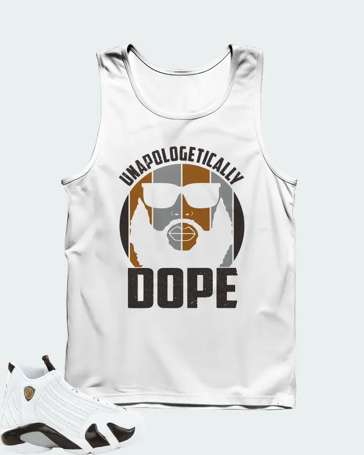 Jordan 14 Retro Sneaker Matching White Tank Top - UNAPOLOGETICALLY DOPE Man