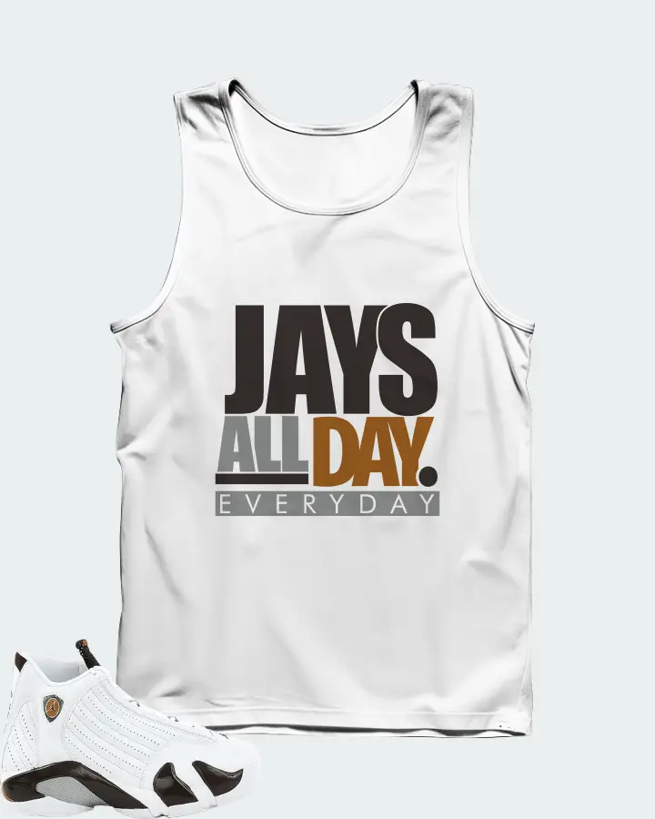Jordan 14 Retro Sneaker Matching White Tank Top - Jays All Day