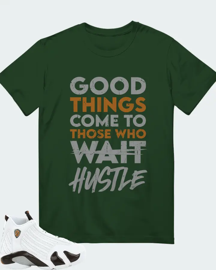 Jordan 14 Retro Sneaker Matching Forest T-Shirt - Good Things Come