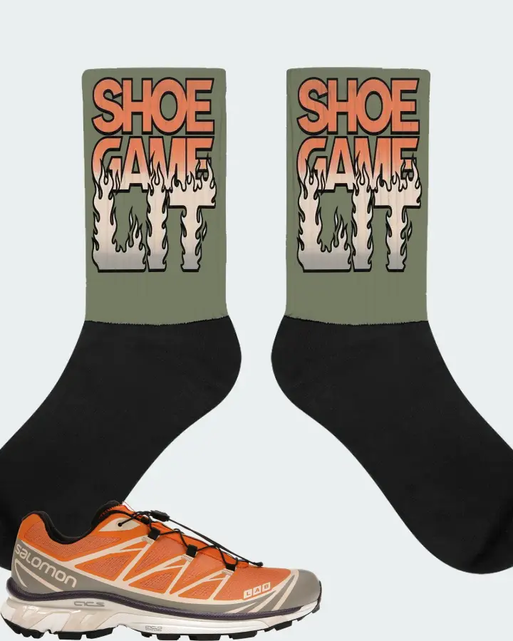 Salomon XT-6 Sneaker Matching Olive Socks - Shoe Game Lit Refreshed