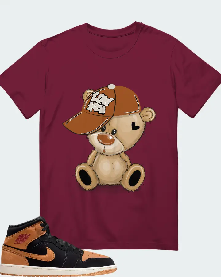 Air Jordan 1 Mid Black Flax matching t-shirt