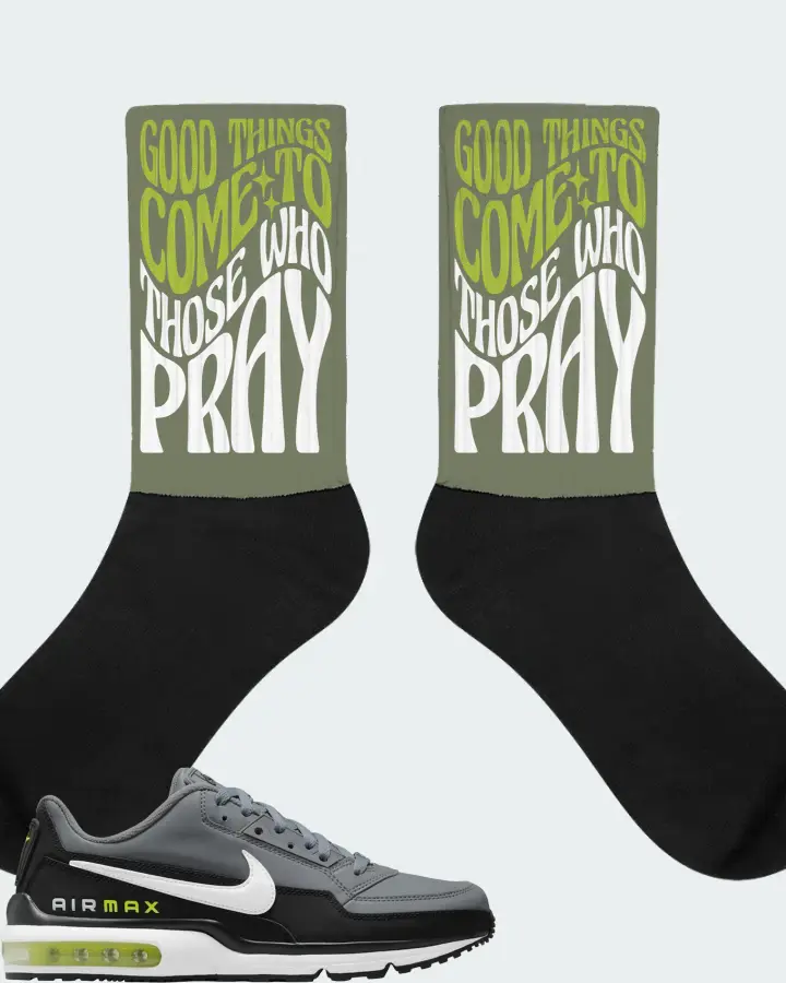 Nike Air Max LTD 3 Sneaker Matching Olive Socks - Good Things Come To Those Who Pray