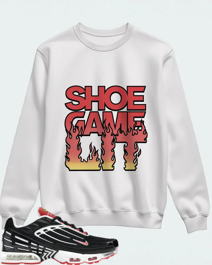Nike Air Max Plus 3 Sneaker Matching White Sweatshirt - Shoe Game Lit Refreshed