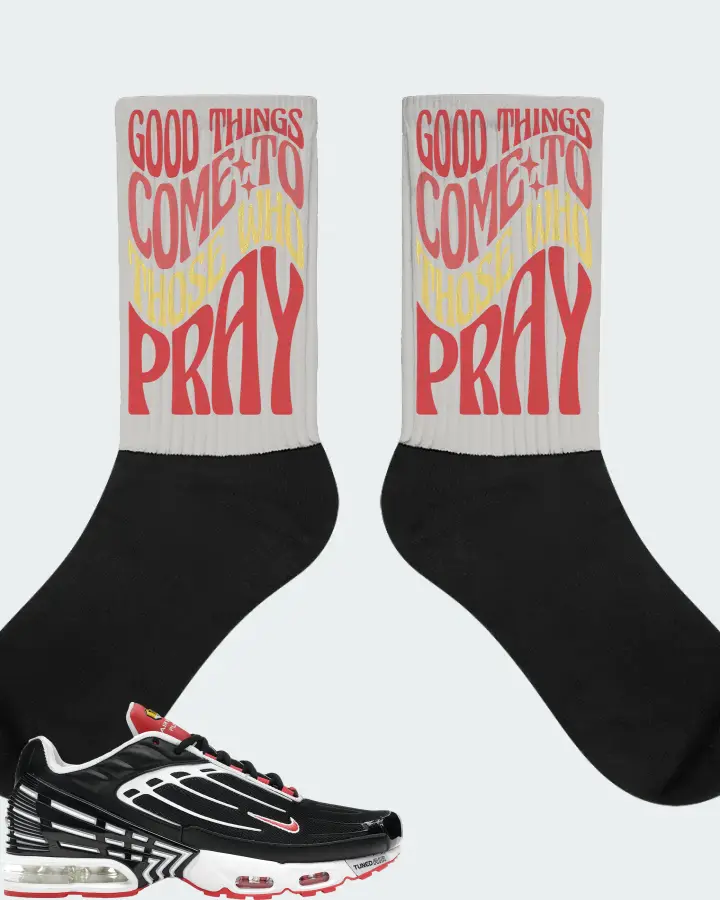 Nike Air Max Plus 3 Sneaker Matching Grey Socks - Good Things Come To Those Who Pray