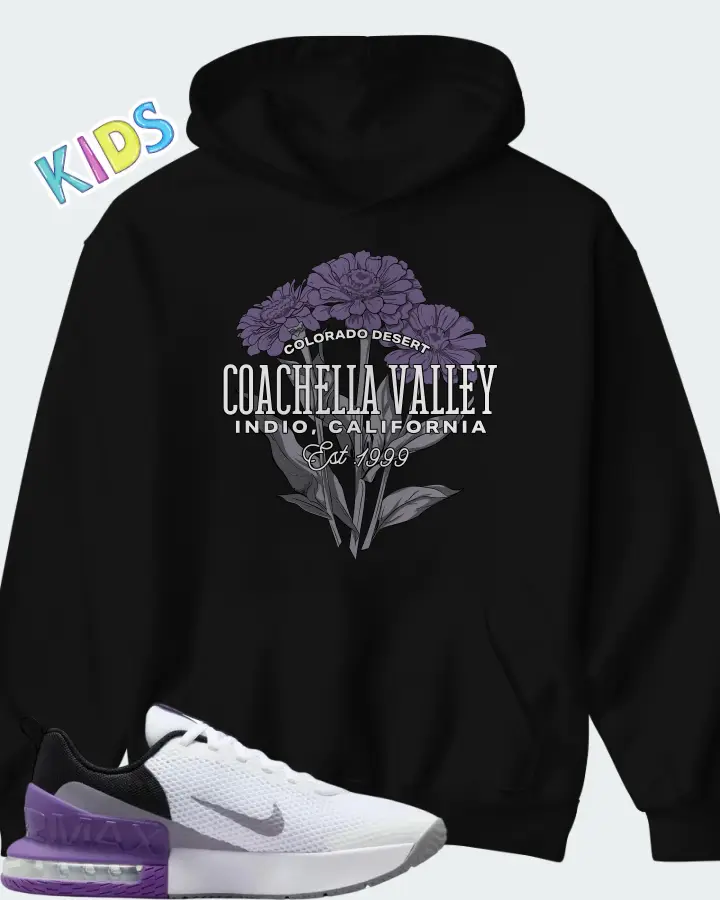 Nike Air Max Alpha Trainer 6 White Black Cement Grey Wild Grape Matching Kid's Hoodie