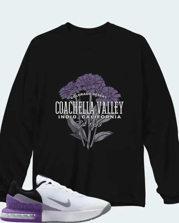 Nike Air Max Alpha Trainer 6 White Black Cement Grey Wild Grape Matching Long Sleeve T-Shirt