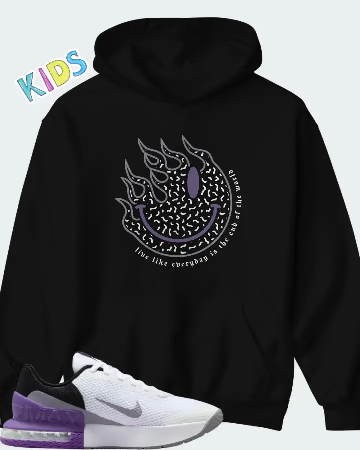 Nike Air Max Alpha Trainer 6 White Black Cement Grey Wild Grape Matching Kid's Hoodie