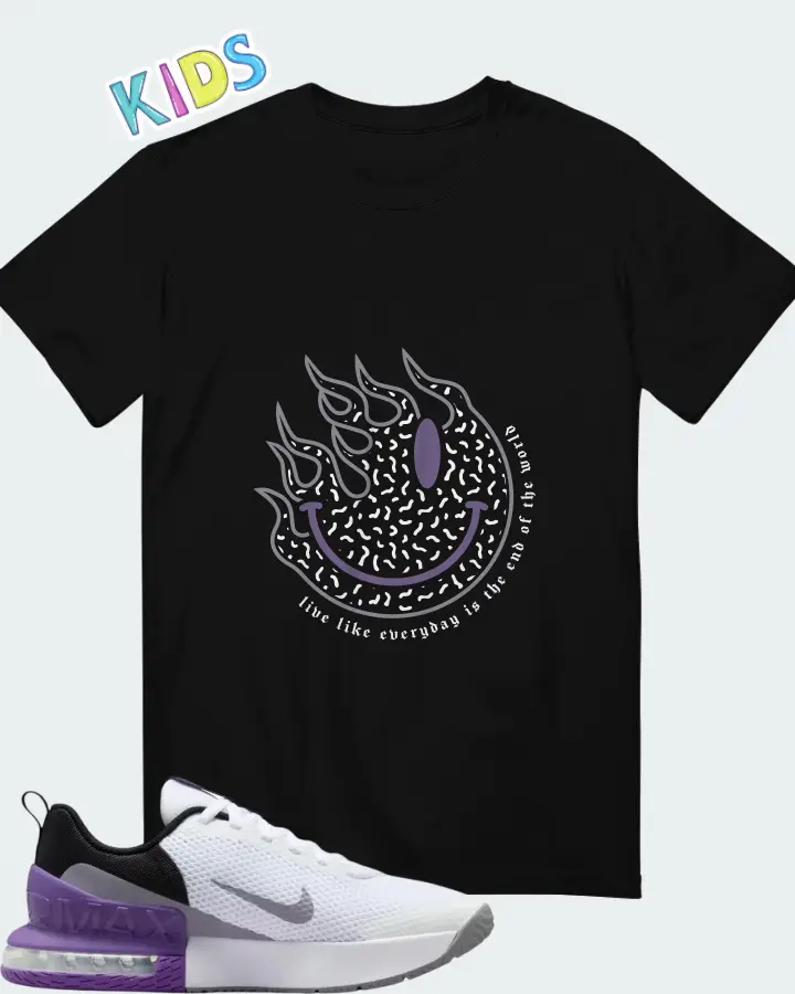 Nike Air Max Alpha Trainer 6 White Black Cement Grey Wild Grape Matching Kid's T-Shirt