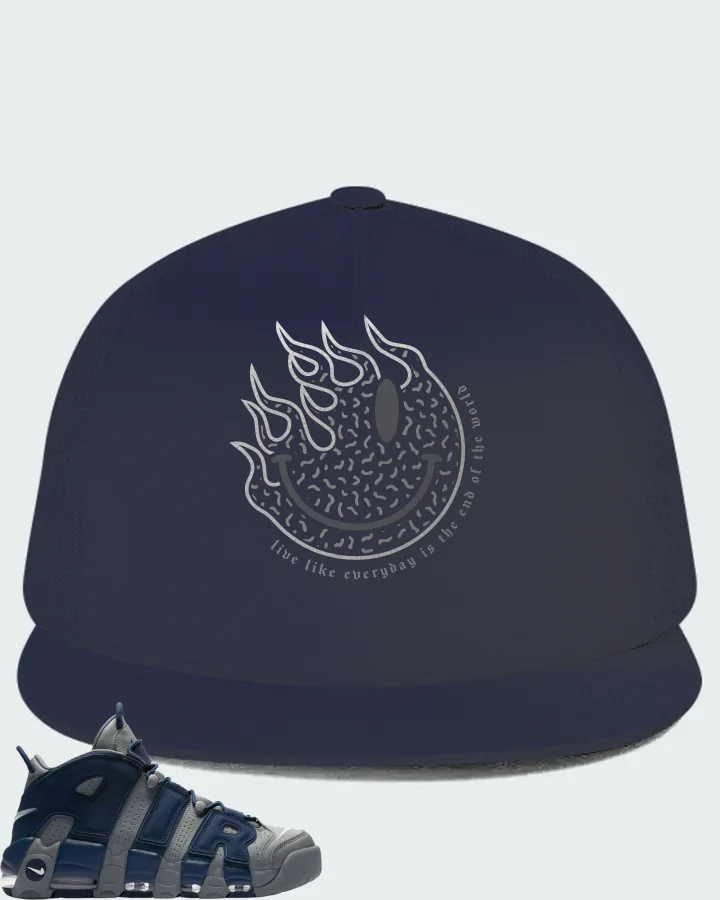 Nike Air More Uptempo Cool Grey Midnight Navy Matching Hat