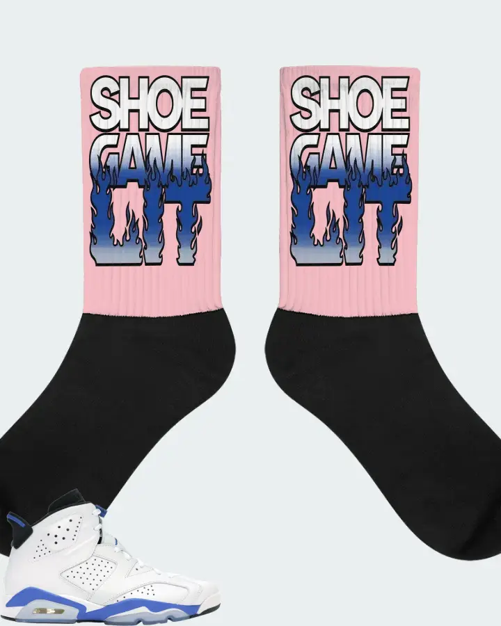 Jordan 6 Retro Sneaker Matching Pink Socks - Shoe Game Lit Refreshed