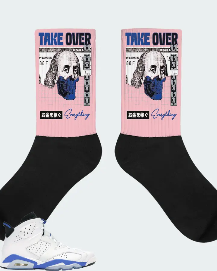 Jordan 6 Retro Sneaker Matching Pink Socks - Take Over
