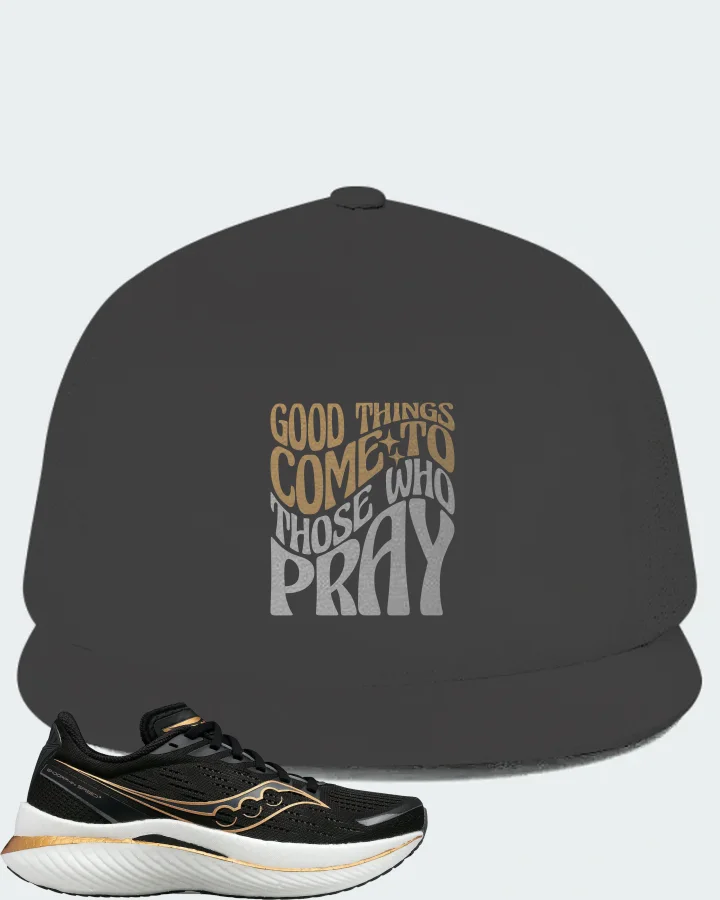 Saucony Endorphin Speed 3 Sneaker Matching Dark Grey Hat - Good Things Come To Those Who Pray