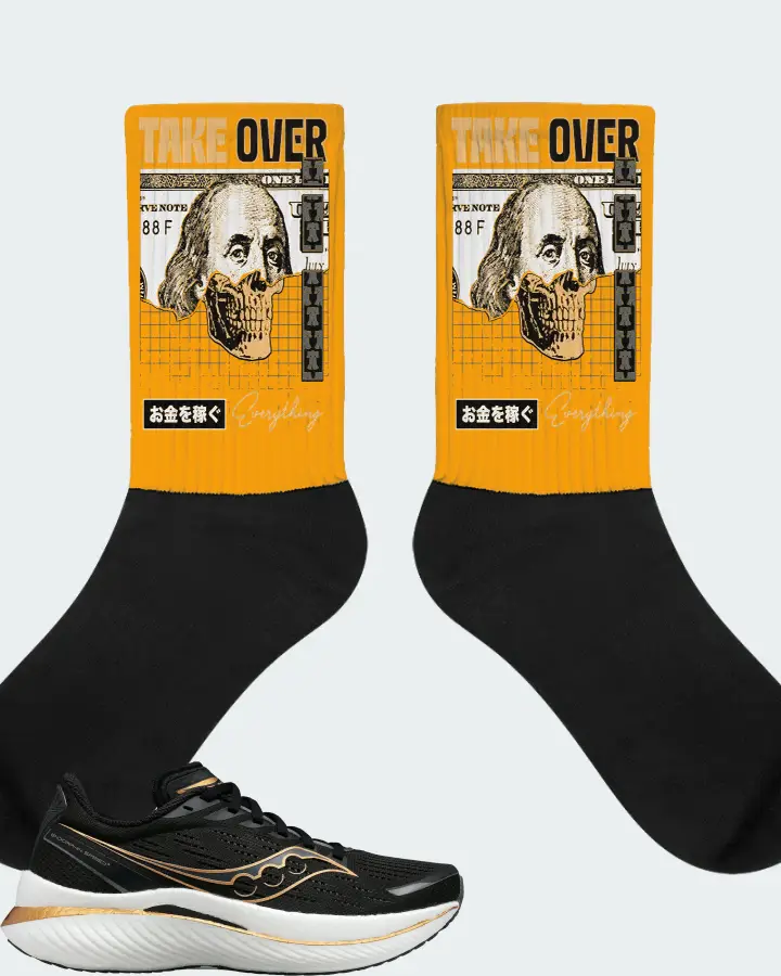 Saucony Endorphin Speed 3 Sneaker Matching Gold Socks - Take Over
