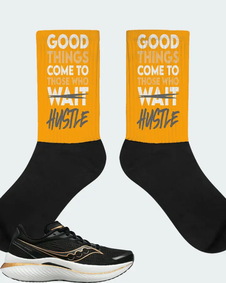 Saucony Endorphin Speed 3 Sneaker Matching Gold Socks - Good Things Come