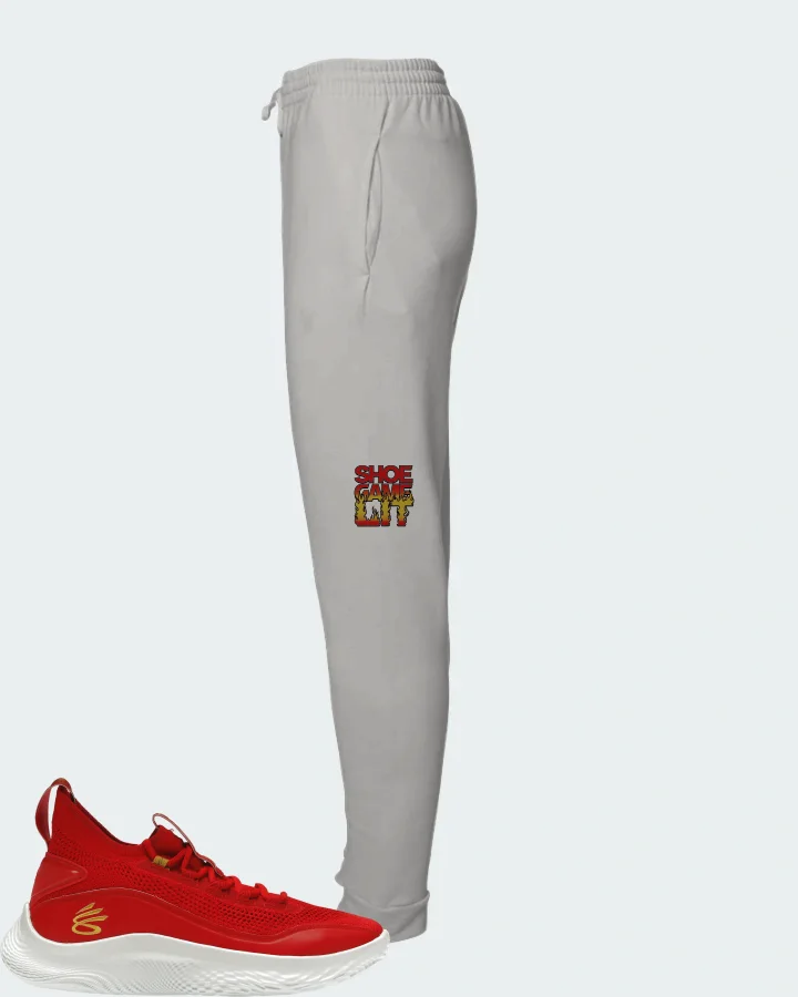 Under Armour Curry Flow 8 Sneaker Matching Grey Joggers - Shoe Game Lit Refreshed