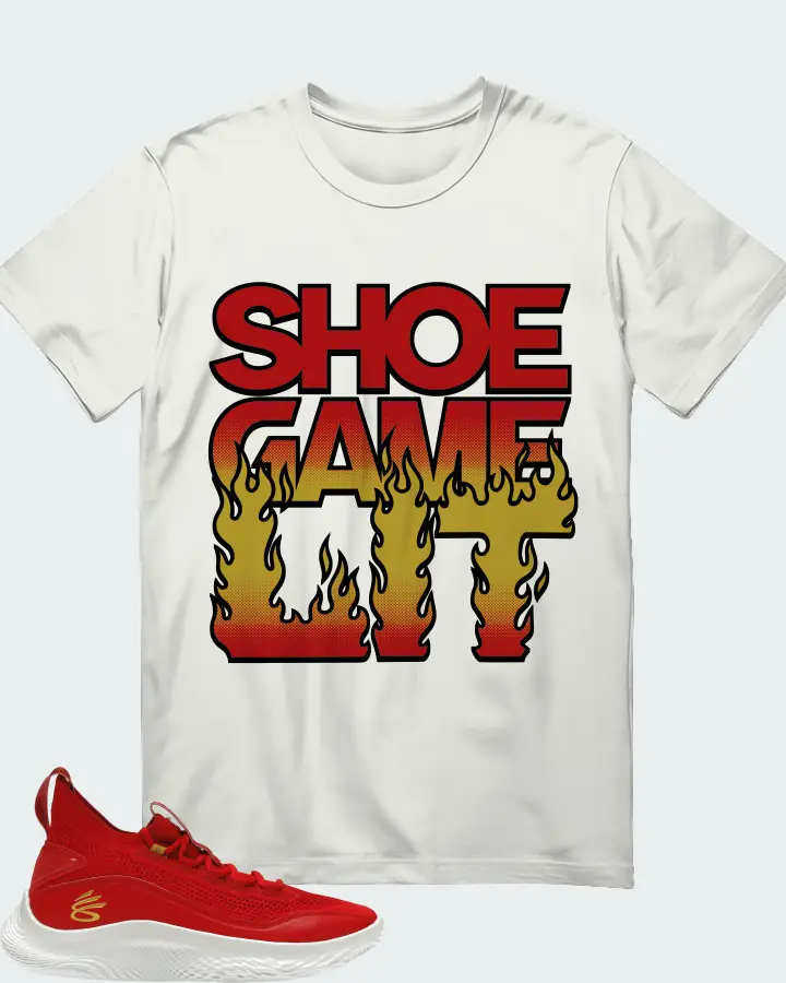 Under Armour Curry Flow 8 Sneaker Matching Ash T-Shirt - Shoe Game Lit Refreshed