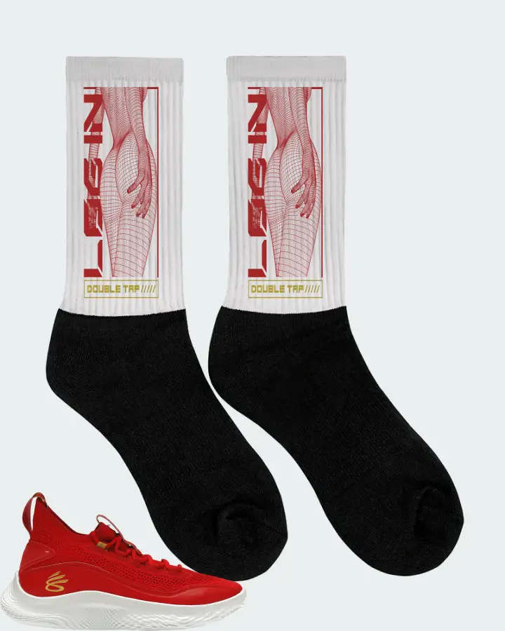 Under Armour Curry Flow 8 Sneaker Matching White Socks (LOGIN) - View 2