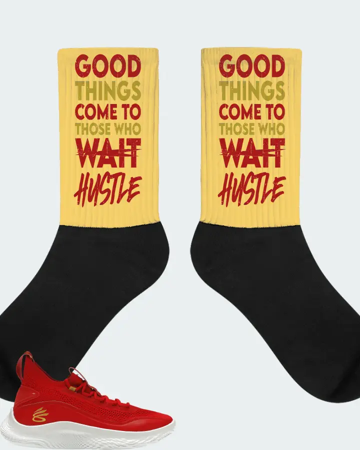 Under Armour Curry Flow 8 Sneaker Matching Yellow Socks - Good Things Come