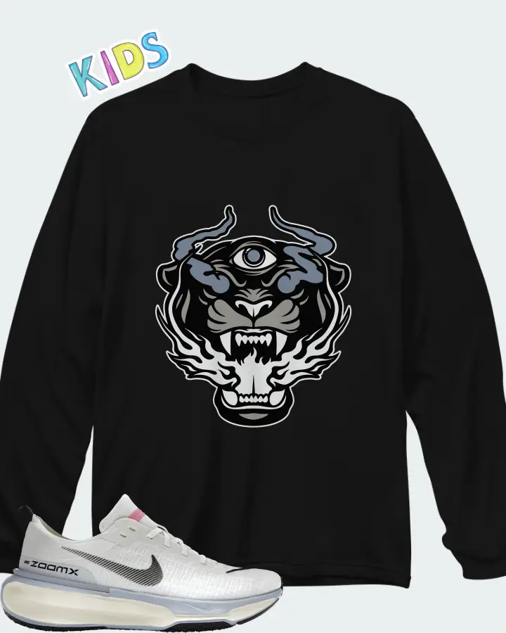 Nike Invincible 3 White Football Grey Matching Kid's Long Sleeve T-Shirt