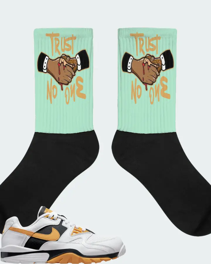 Nike Air Cross Trainer 3 Low Sneaker Matching Mint Socks - Trust No One