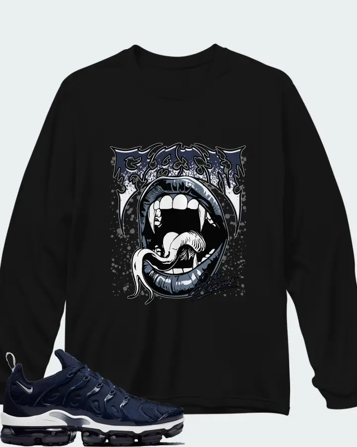 Nike Air VaporMax Plus Midnight Navy Matching Long Sleeve T-Shirt
