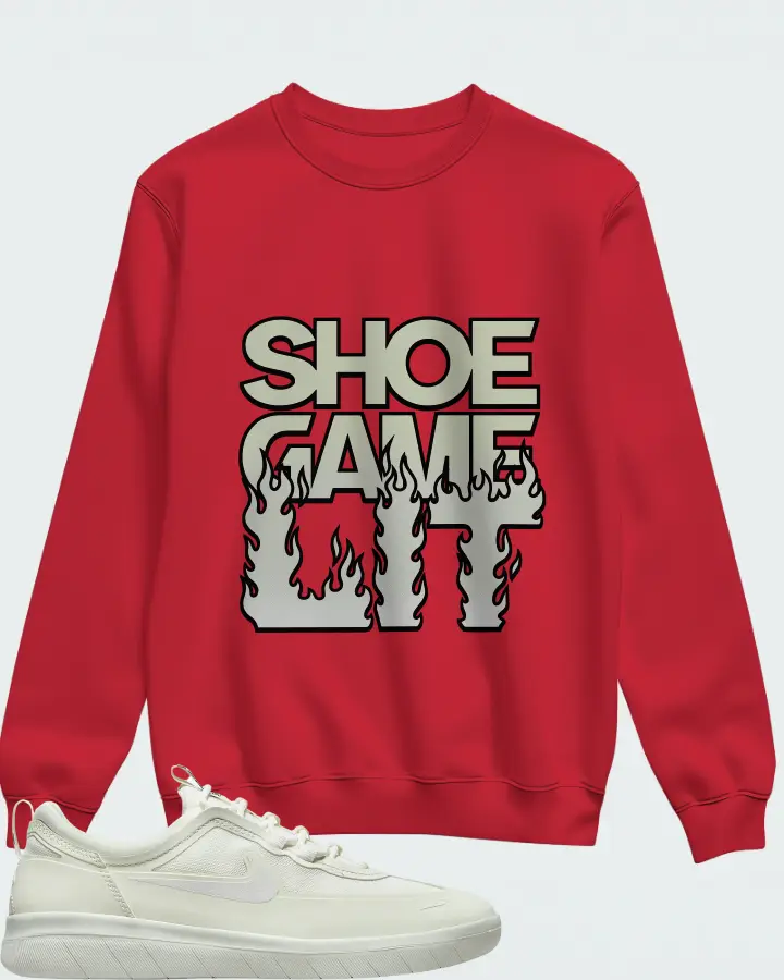 Nike SB Nyjah Free 2 Sneaker Matching Red Sweatshirt - Shoe Game Lit Refreshed