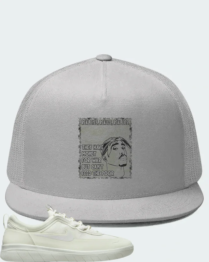 Nike SB Nyjah Free 2 Sneaker Matching White Hat - TUPAC Real Eyes Realize Real Lies