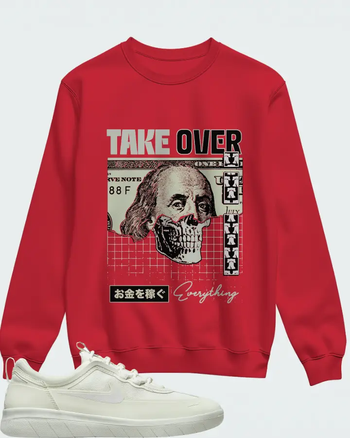 Nike SB Nyjah Free 2 Sneaker Matching Red Sweatshirt - Take Over