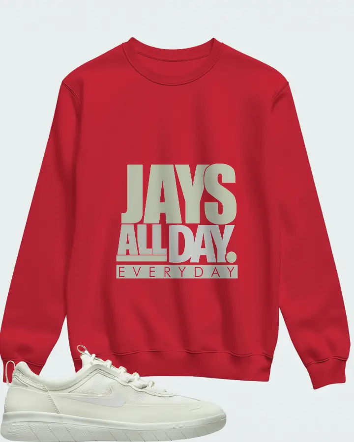 Nike SB Nyjah Free 2 Sneaker Matching Red Sweatshirt - Jays All Day