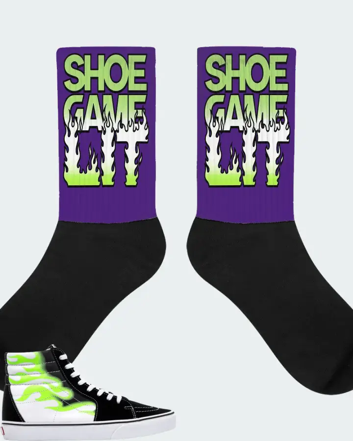 Vans Sk8-Hi Sneaker Matching Purple Socks - Shoe Game Lit Refreshed