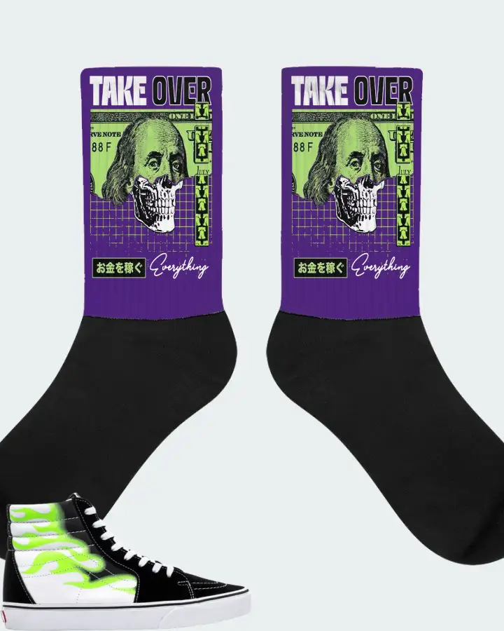 Vans Sk8-Hi Sneaker Matching Purple Socks - Take Over