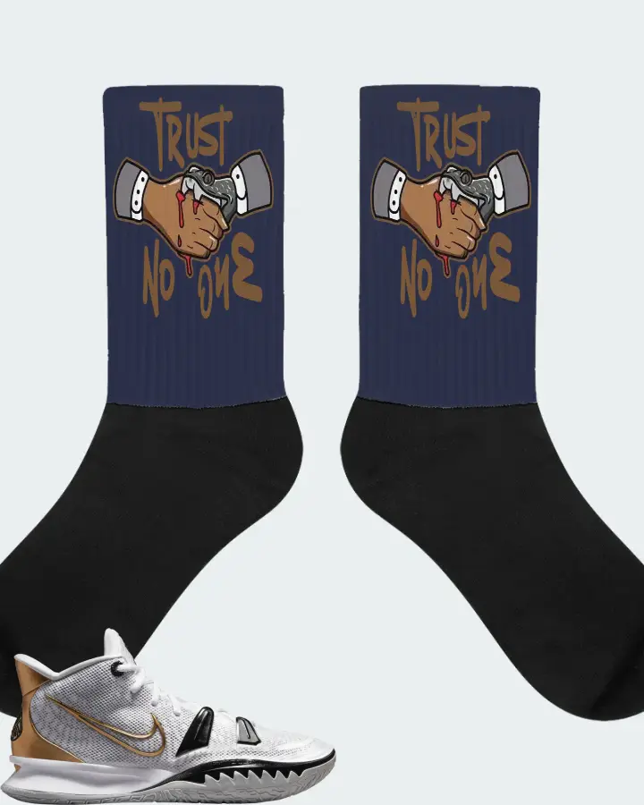 Nike Kyrie 7 Sneaker Matching Navy Socks - Trust No One