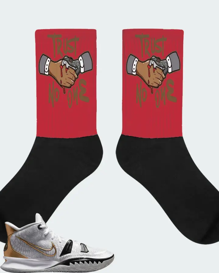 Nike Kyrie 7 Sneaker Matching Red Socks - Trust No One